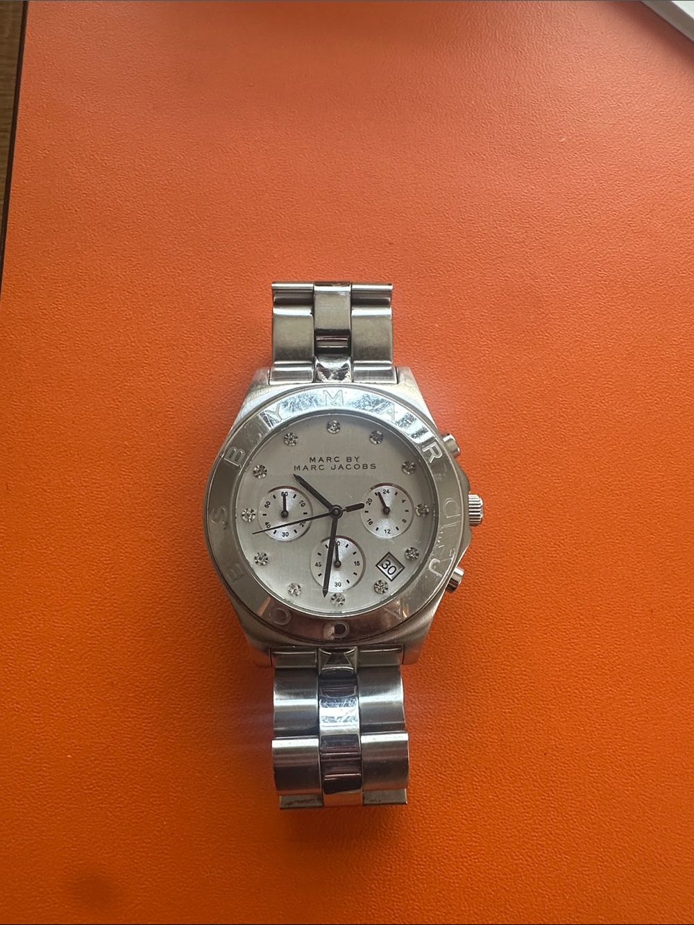 Marc by Marc Jacobs Silver-Tone Bracelet Chronograph Watch